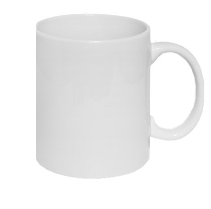 White sublimation cup with print