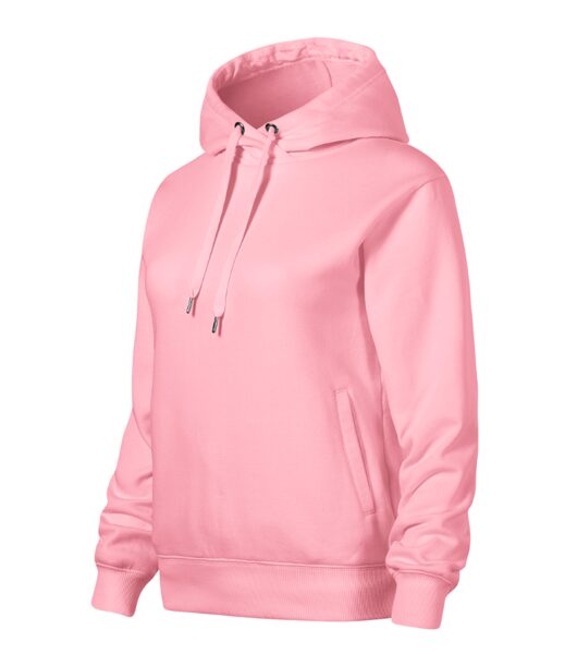 Two Piece Tracksuit (Sweatshirt+Sweatpants), Pink+White, Woman