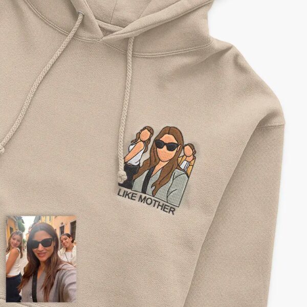 Embroidery on a t-shirt or hoodie: Family photo